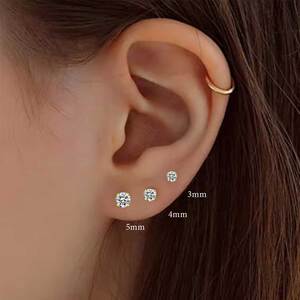 Γυναικεία σκουλαρίκια ατσάλι 316L Σετ 3 Ζευγάρια  χρυσό bode 03623